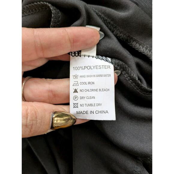 Black Deco Mermaid Gown XL Gold Sequin Flapper Flutter Sleeve NYE Evening Dress - Picture 7 of 8